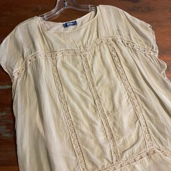 GIULIA Women's Bohemian Silk Flowy Blouse Size Small - Picture 3 of 10